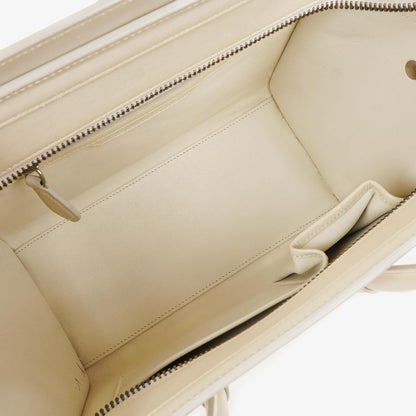 Celine Micro Luggage Handtasche aus cremefarbenem Kalbsleder mit mehrfarbigen Nähten
