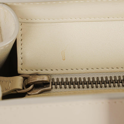 Celine Micro Luggage Handtasche aus cremefarbenem Kalbsleder mit mehrfarbigen Nähten