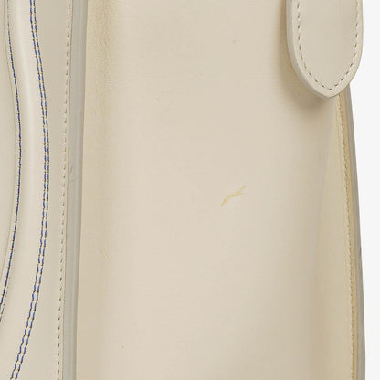 Celine Micro Luggage Handtasche aus cremefarbenem Kalbsleder mit mehrfarbigen Nähten