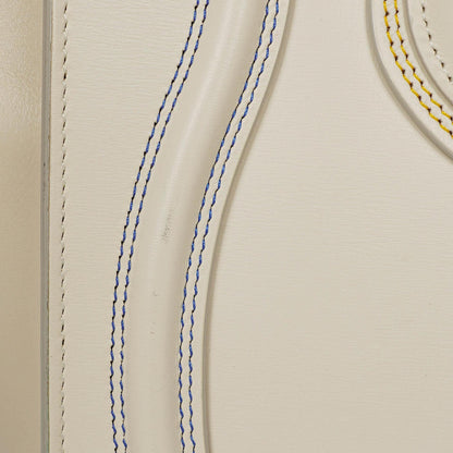 Celine Micro Luggage Handtasche aus cremefarbenem Kalbsleder mit mehrfarbigen Nähten