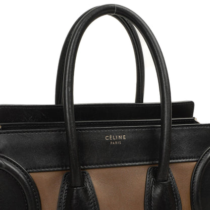 Celine Micro Luggage Tote Tasche aus dreifarbigem Kalbsleder und Wildleder