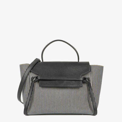 Celine Mini Belt Bag aus gestreiftem Canvas und Leder
