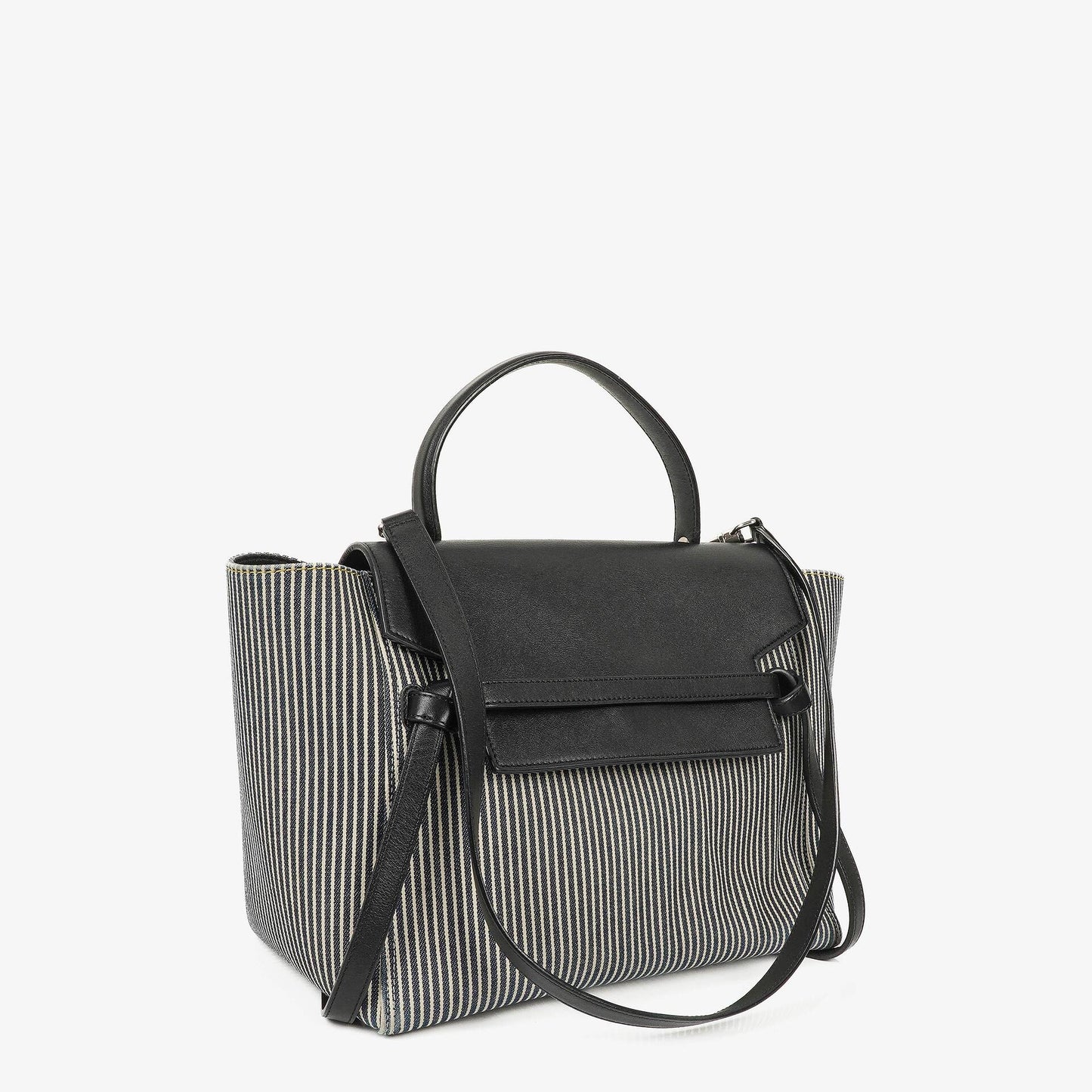 Celine Mini Belt Bag aus gestreiftem Canvas und Leder