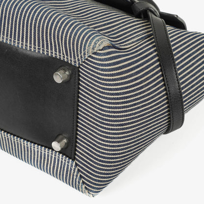 Celine Mini Belt Bag aus gestreiftem Canvas und Leder