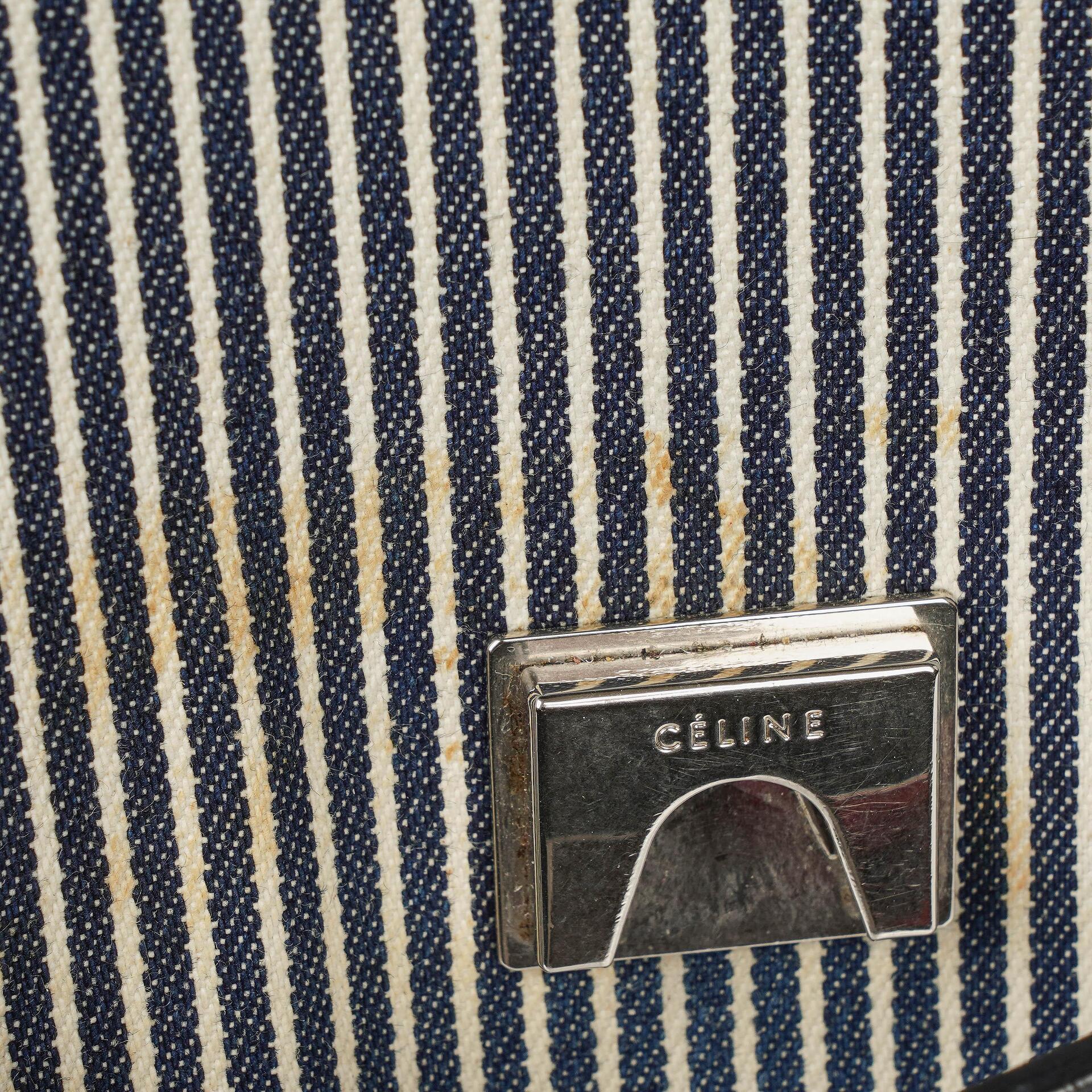 Celine Mini Belt Bag aus gestreiftem Canvas und Leder