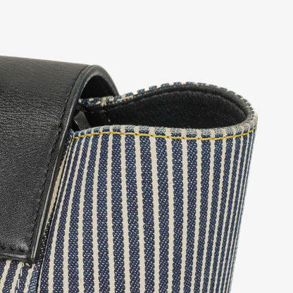 Celine Mini Belt Bag aus gestreiftem Canvas und Leder