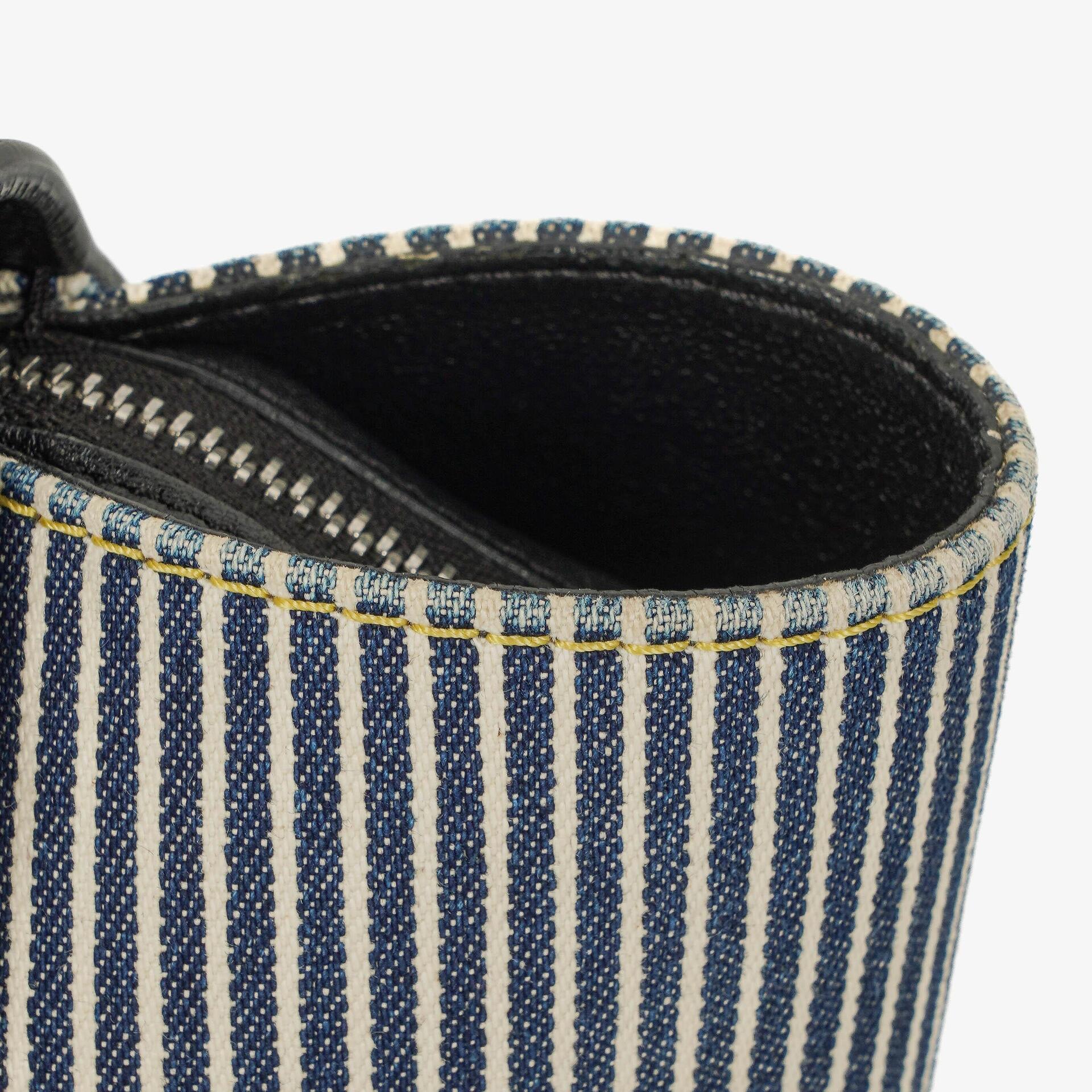 Celine Mini Belt Bag aus gestreiftem Canvas und Leder