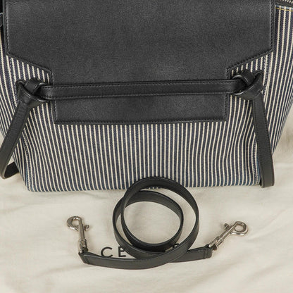 Celine Mini Belt Bag aus gestreiftem Canvas und Leder