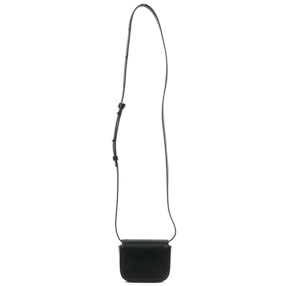 Celine Mini Triomphe Schulter-/Crossbody-Tasche aus schwarzem glänzendem Kalbsleder