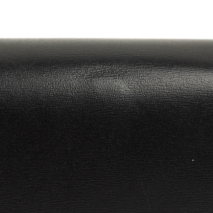 Celine Mini Triomphe Schulter-/Crossbody-Tasche aus schwarzem glänzendem Kalbsleder