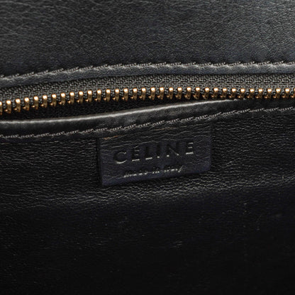 Celine Nano Luggage Handtasche aus Leder und Wildleder in Schwarz/Braun/Weiß