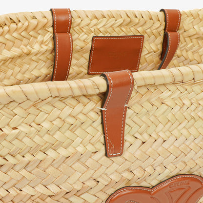 Celine Classic Triomphe Panier aus Palm Leaves Kalbsleder