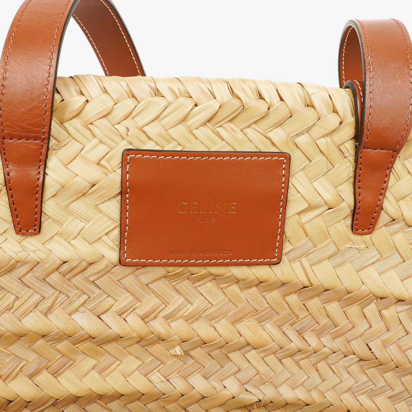 Celine Classic Triomphe Panier aus Palm Leaves Kalbsleder