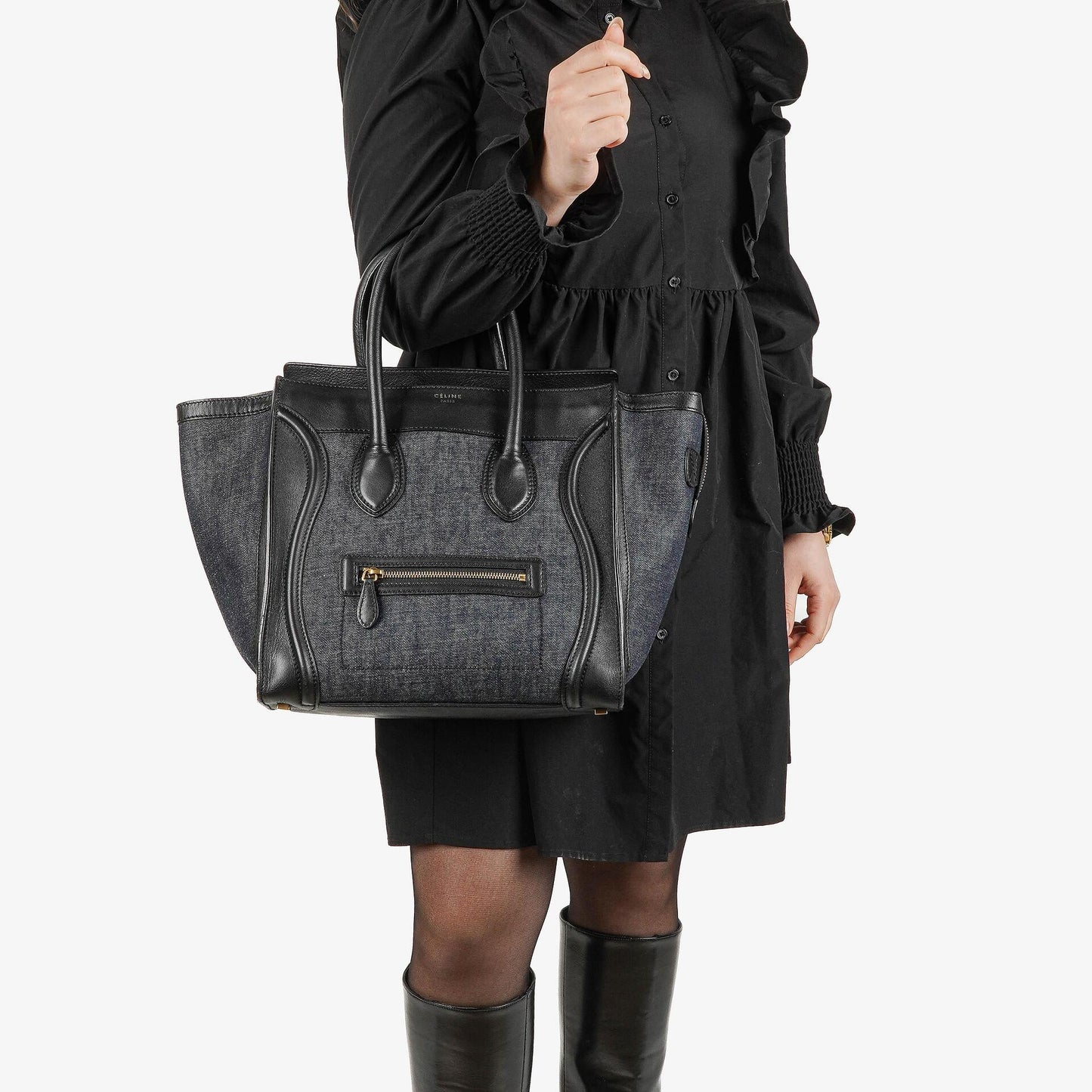 Celine Phantom Luggage Medium Tote Tasche aus Denim