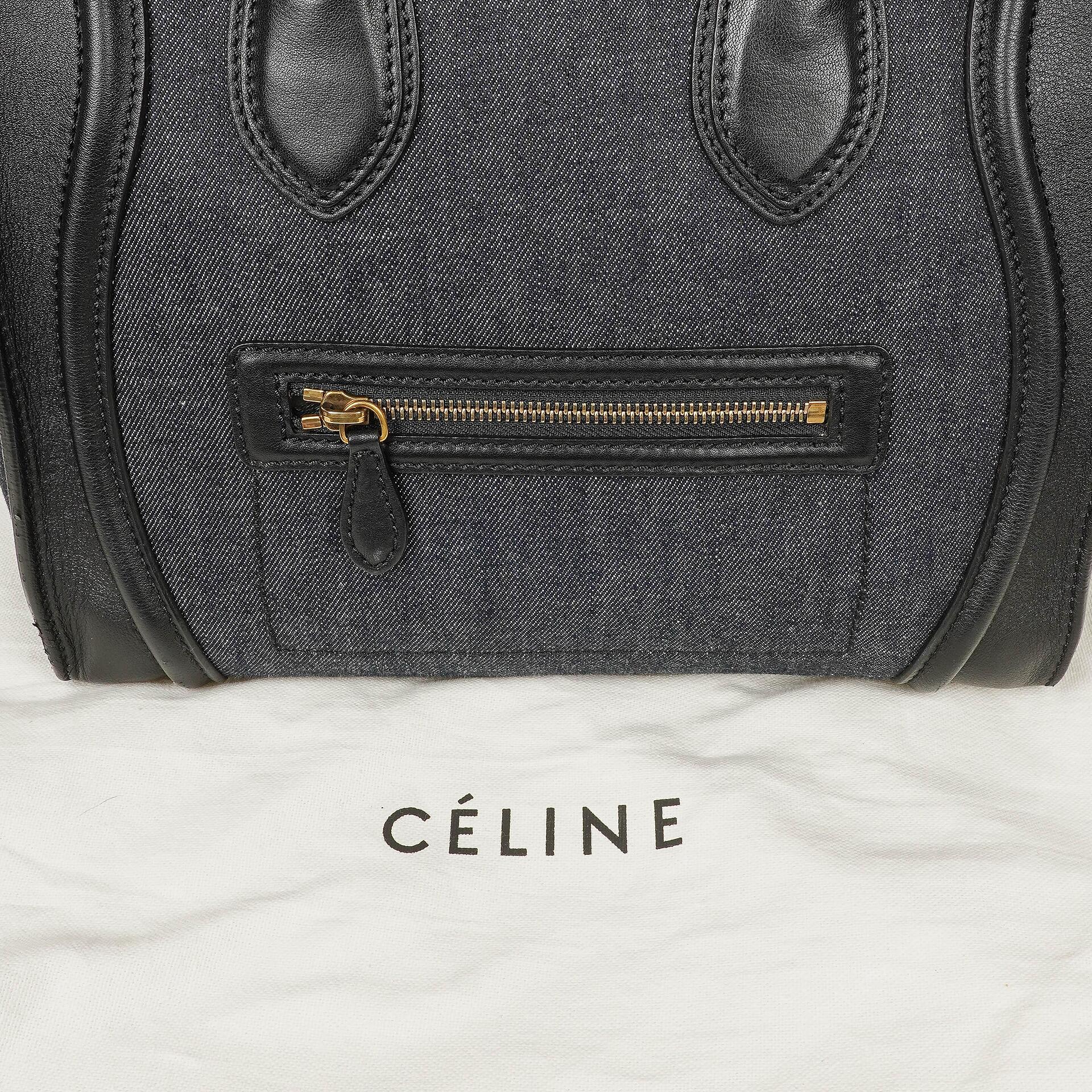 Celine Phantom Luggage Medium Tote Tasche aus Denim