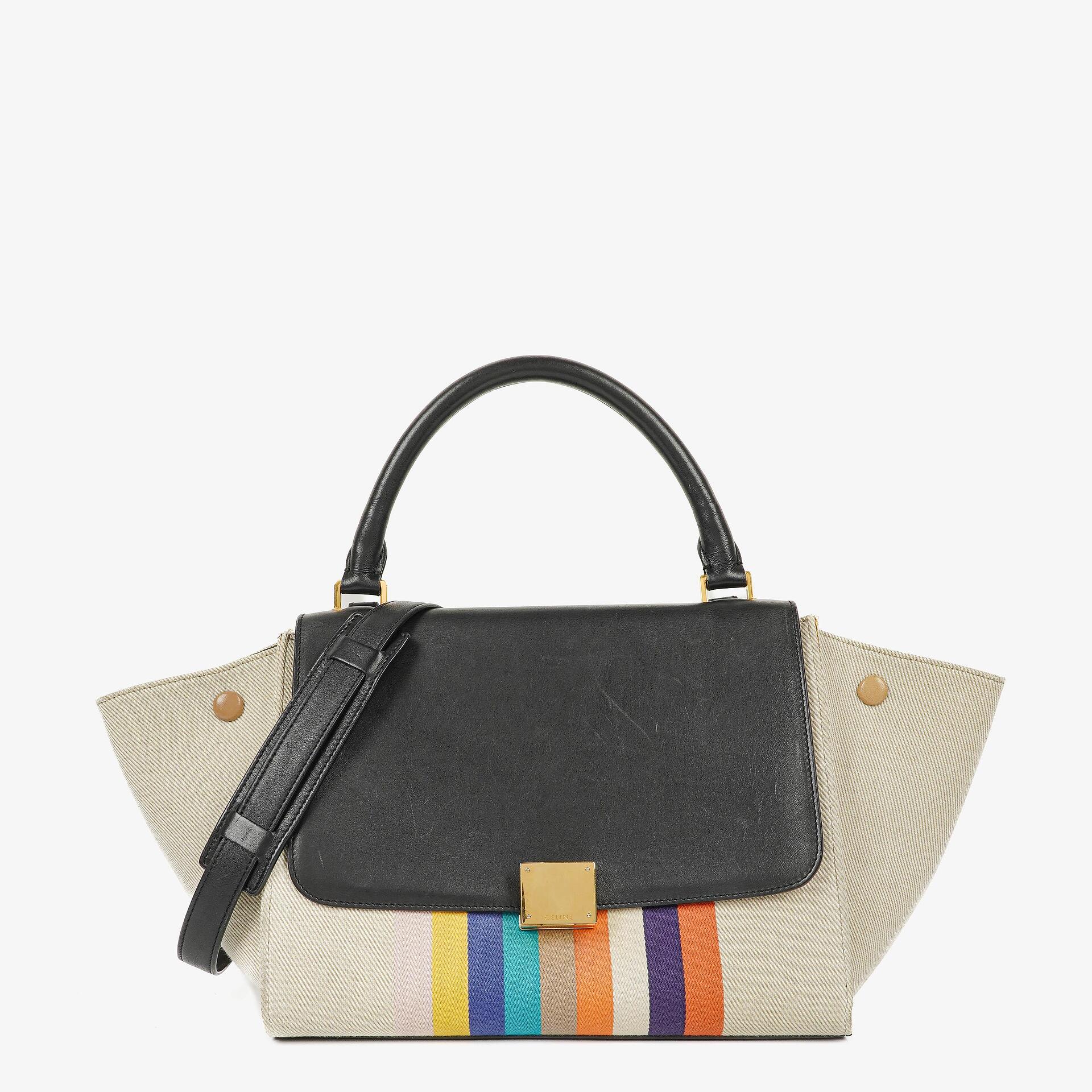 Celine kleine Trapeze Tasche aus mehrfarbig gestreiftem Canvas