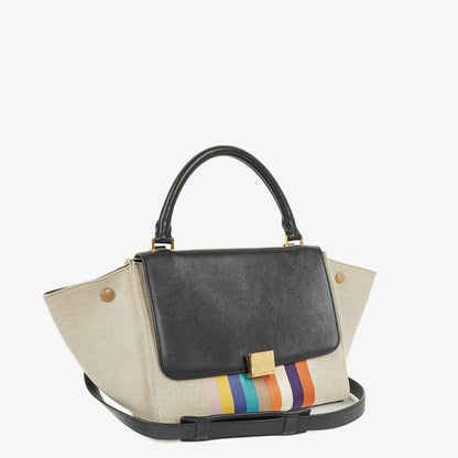 Celine kleine Trapeze Tasche aus mehrfarbig gestreiftem Canvas