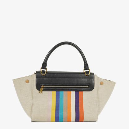 Celine kleine Trapeze Tasche aus mehrfarbig gestreiftem Canvas