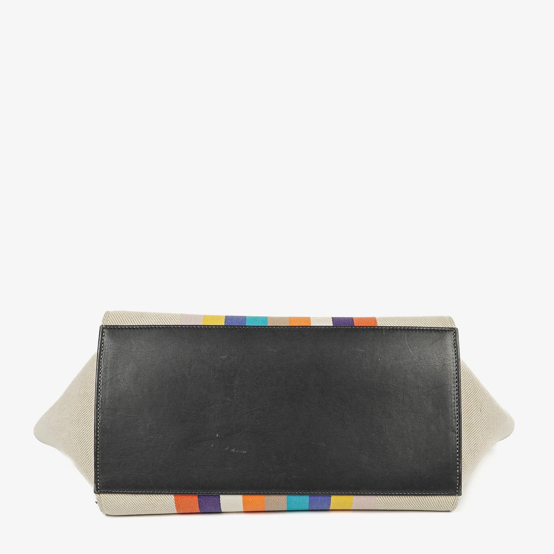 Celine kleine Trapeze Tasche aus mehrfarbig gestreiftem Canvas