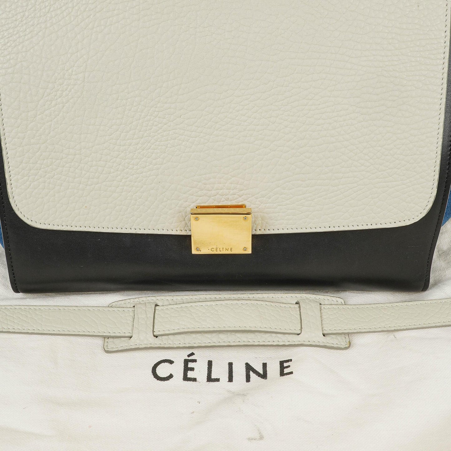 Celine kleine Trapeze Tasche aus mehrfarbig gestreiftem Canvas