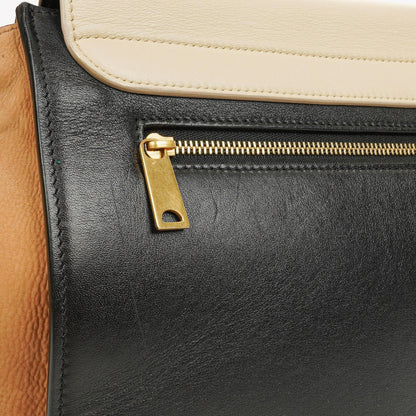 Celine Kleine Trapeze Tasche aus Tri-Color Leder und Wildleder