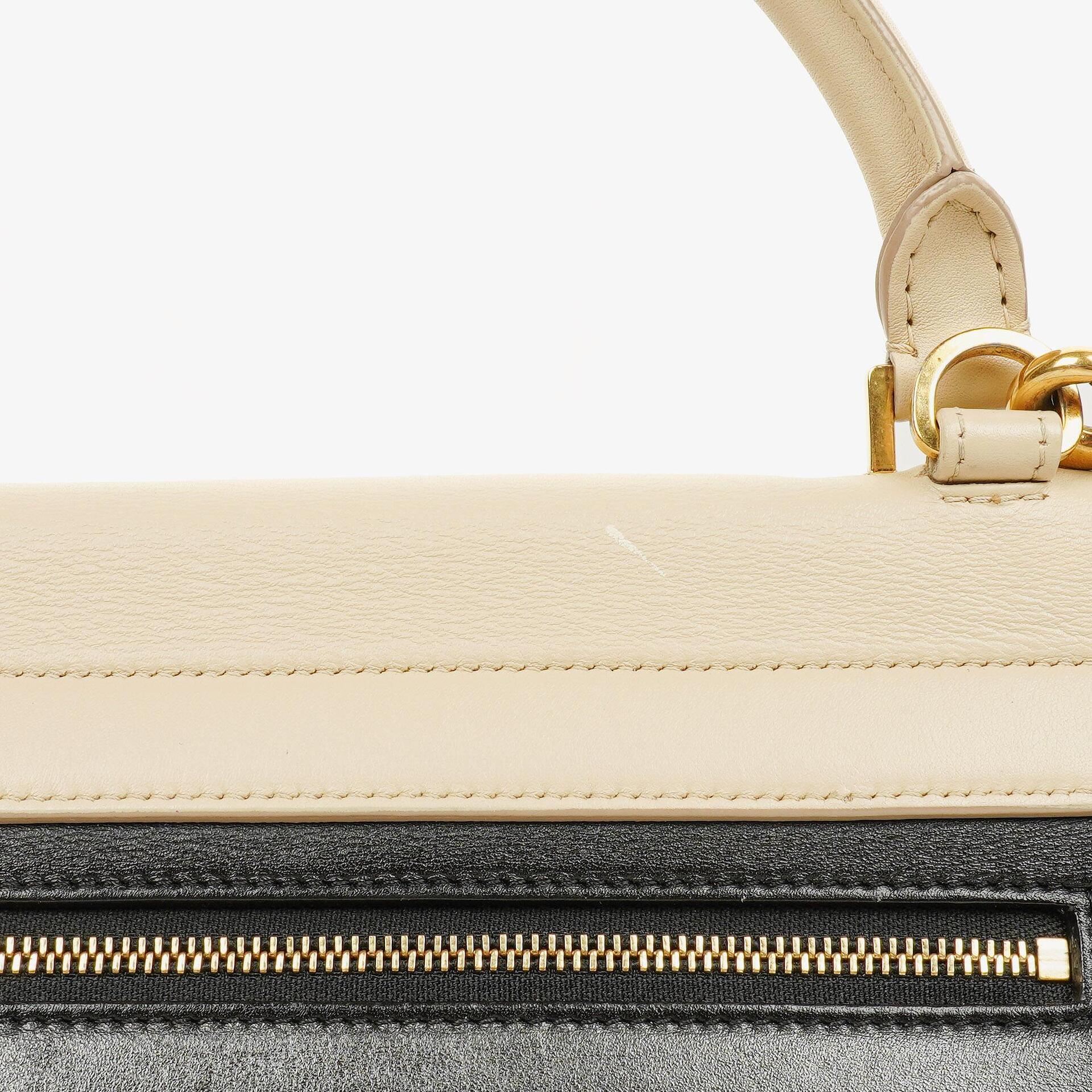 Celine Kleine Trapeze Tasche aus Tri-Color Leder und Wildleder