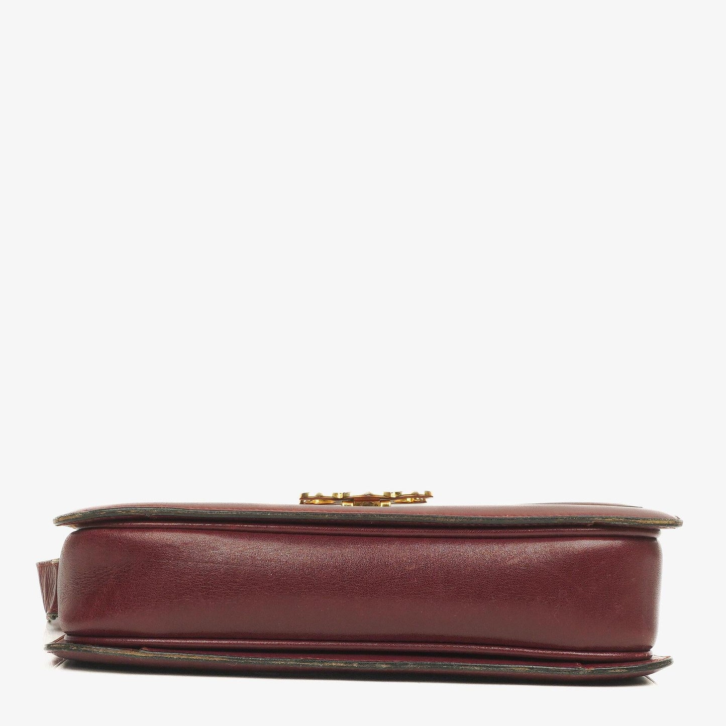 Céline Triomphe Schultertasche aus burgunderfarbenem glänzendem Kalbsleder