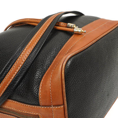 Celine Vintage Schwarze genarbte Leder Zugband Bucket Bag