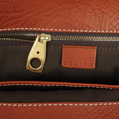 Celine Vintage Braune Texturierte Leder Schultertasche