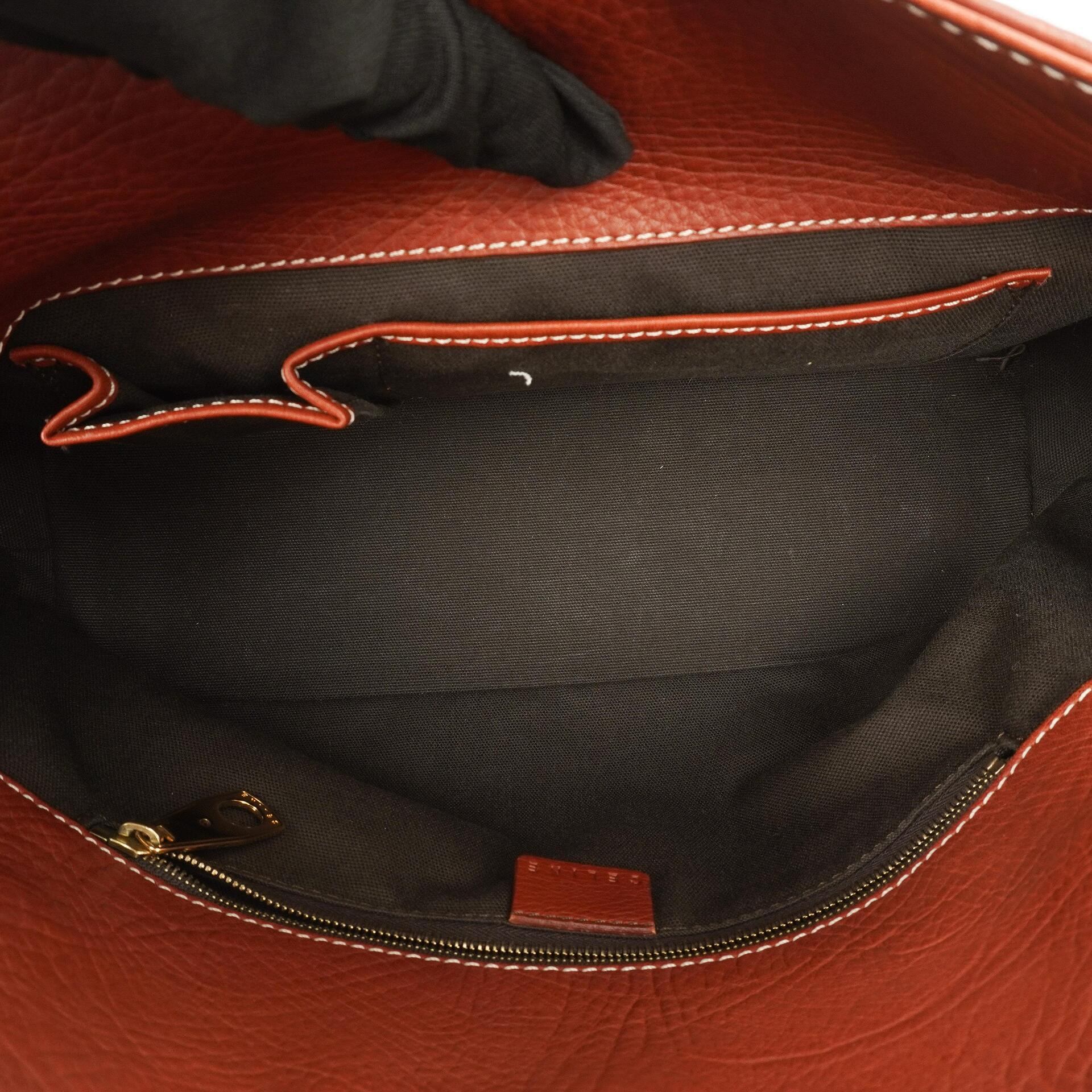 Celine Vintage Braune Texturierte Leder Schultertasche
