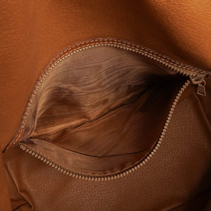 Celine Vintage Macadam Triomphe Bucket Bag mit Kordelzug in Beige und Braun