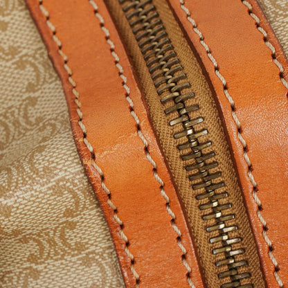 Celine Vintage Macadam Triomphe Bucket Bag mit Kordelzug in Beige und Braun