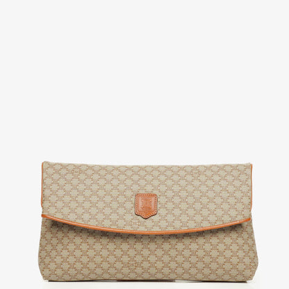 Celine Vintage Macadam Triomphe Clutch in Beige