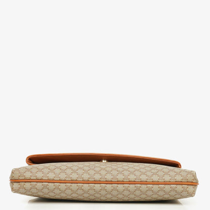 Celine Vintage Macadam Triomphe Clutch in Beige