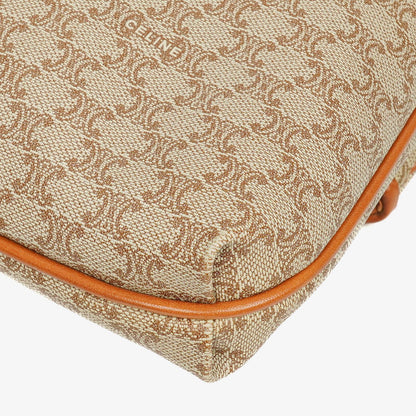 Celine Vintage Macadam Triomphe Clutch in Beige