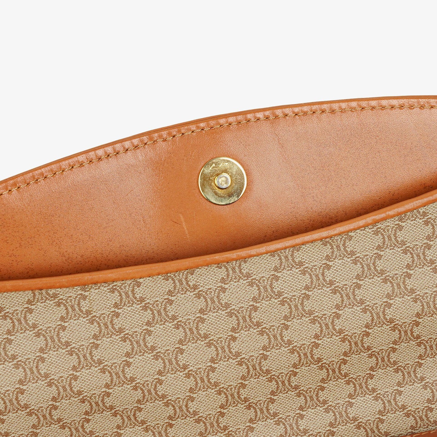 Celine Vintage Macadam Triomphe Clutch in Beige