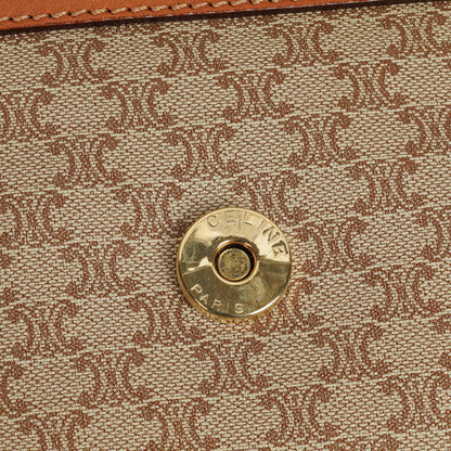 Celine Vintage Macadam Triomphe Clutch in Beige