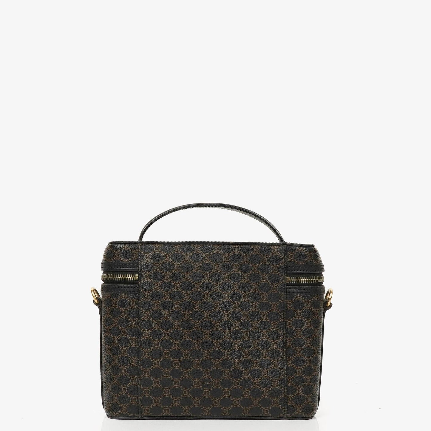 Celine Vintage Macadam Triomphe Vanity Bag in Schwarz