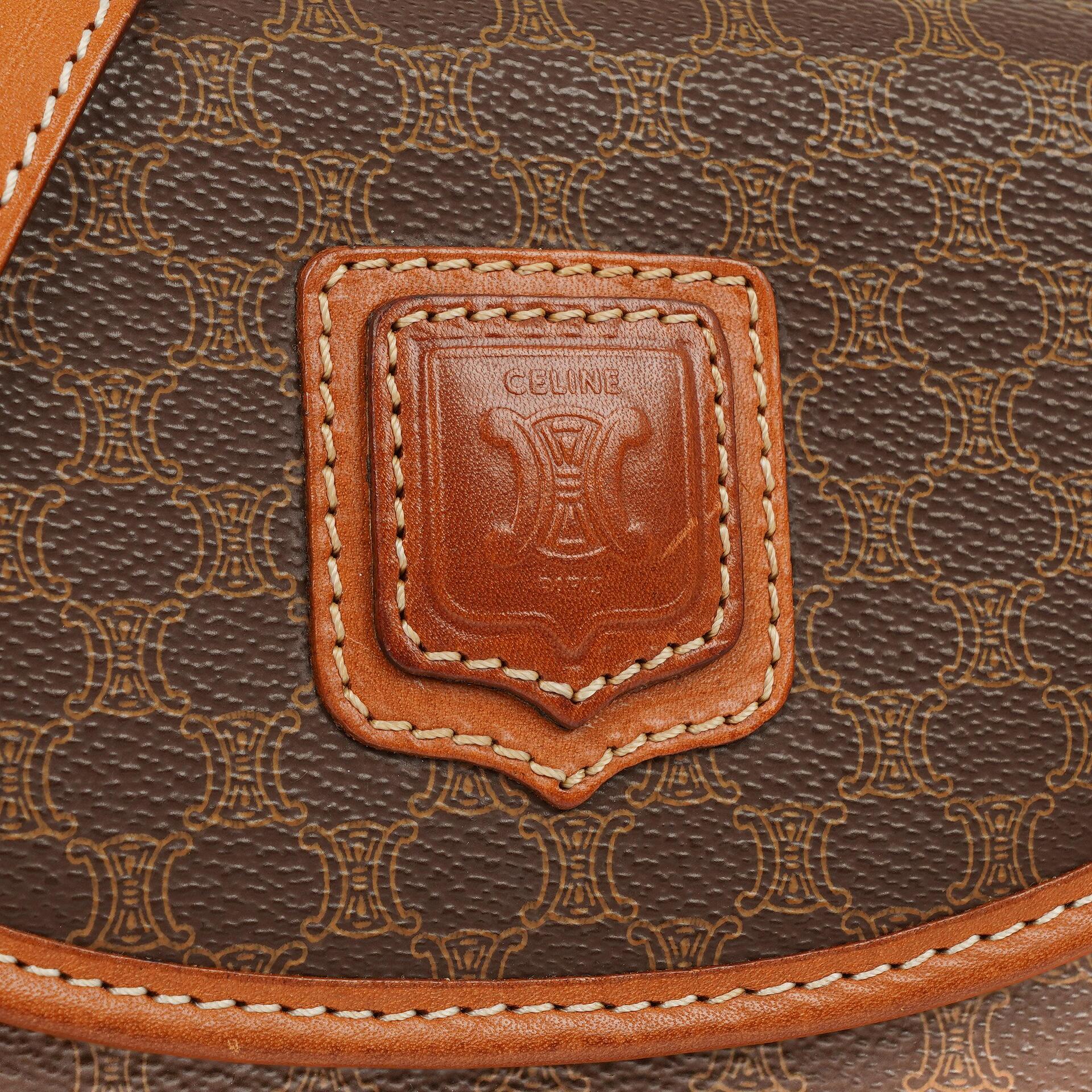 Celine Vintage Macadam Triomphe Braun Umhängetasche
