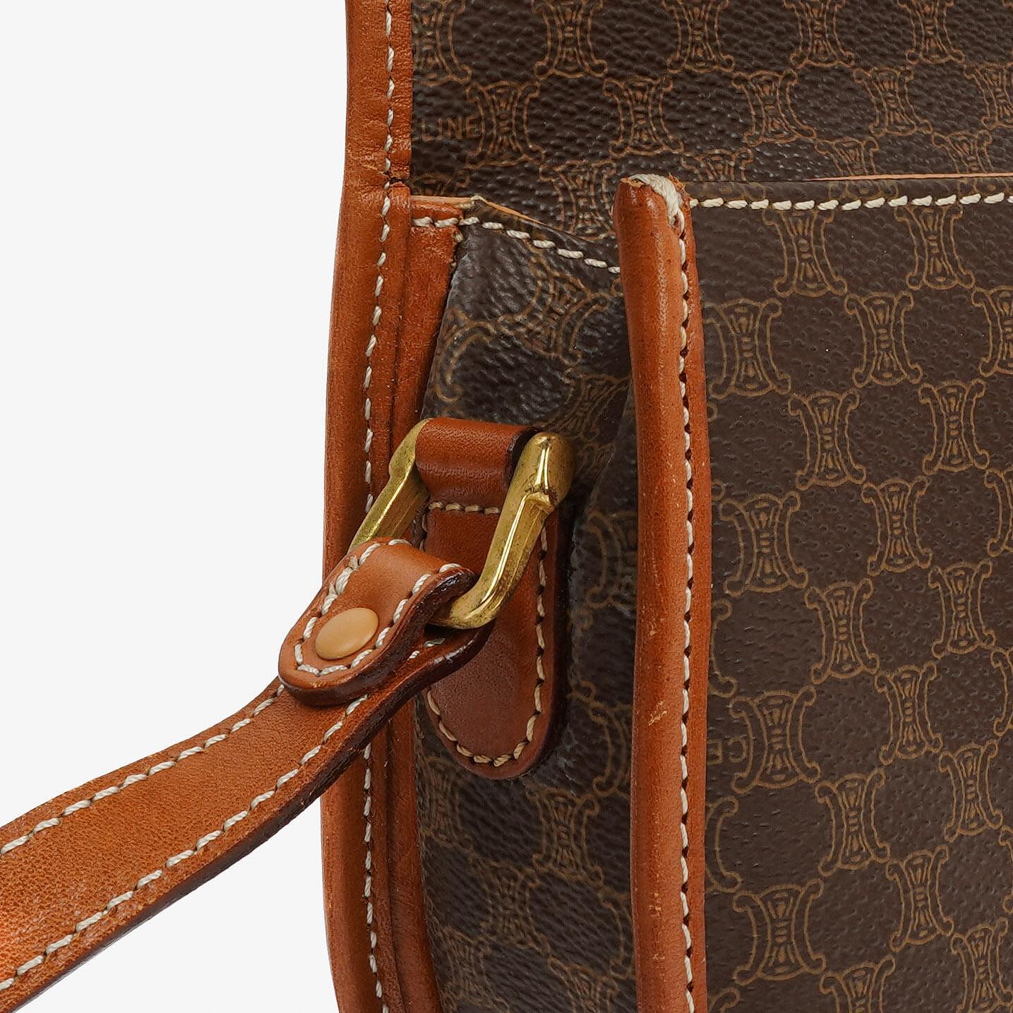 Celine Vintage Macadam Triomphe Braun Umhängetasche