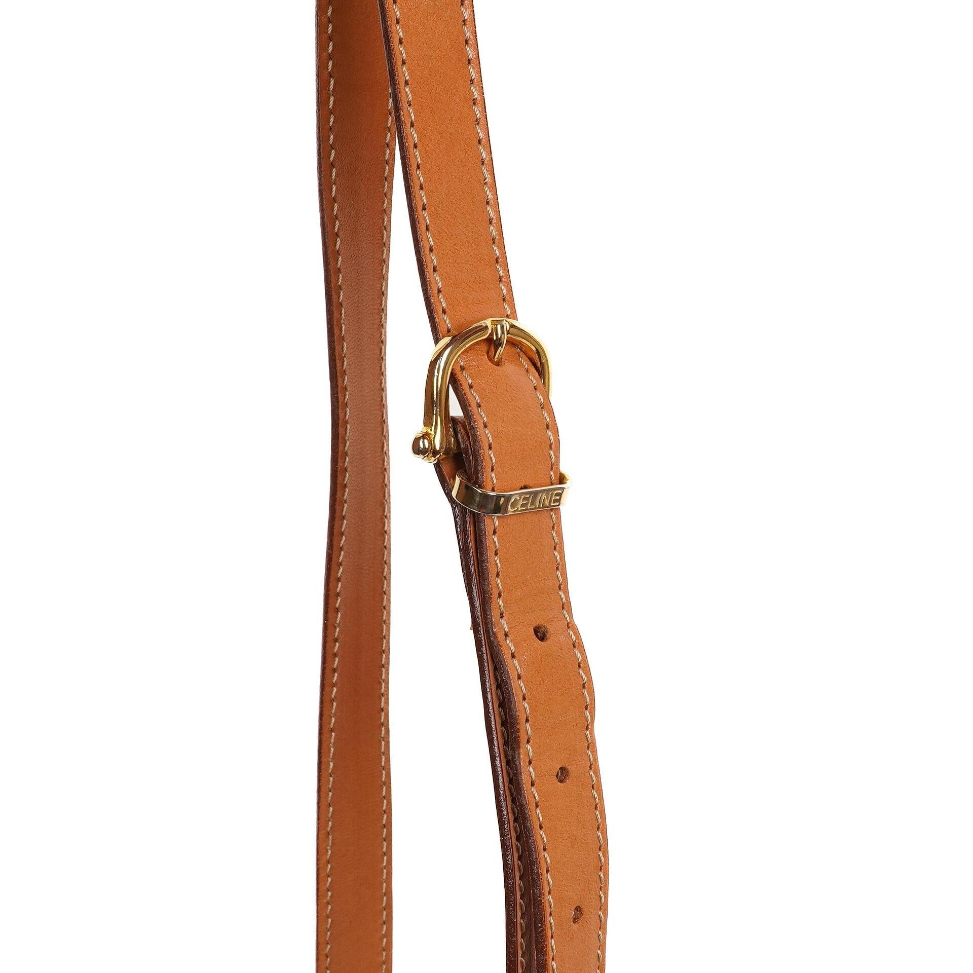 Celine Vintage Macadam Triomphe Braune Zugband Bucket Bag Sehr gut
