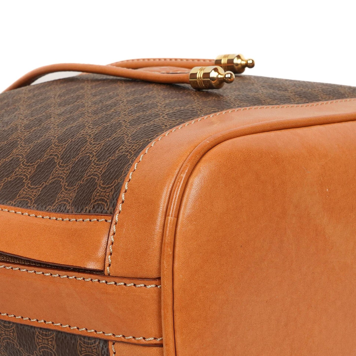Celine Vintage Macadam Triomphe Braune Zugband Bucket Bag Sehr gut