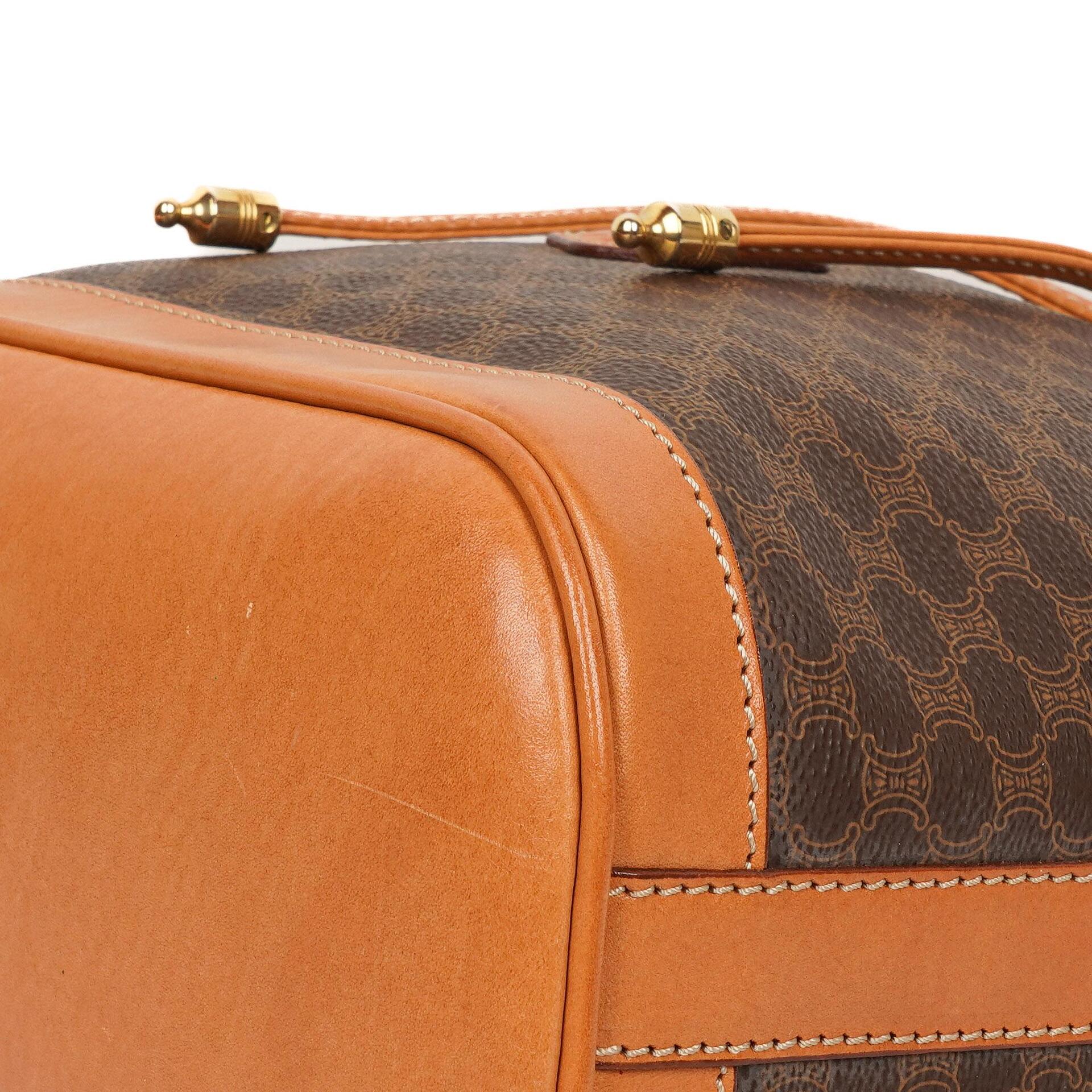 Celine Vintage Macadam Triomphe Braune Zugband Bucket Bag Sehr gut