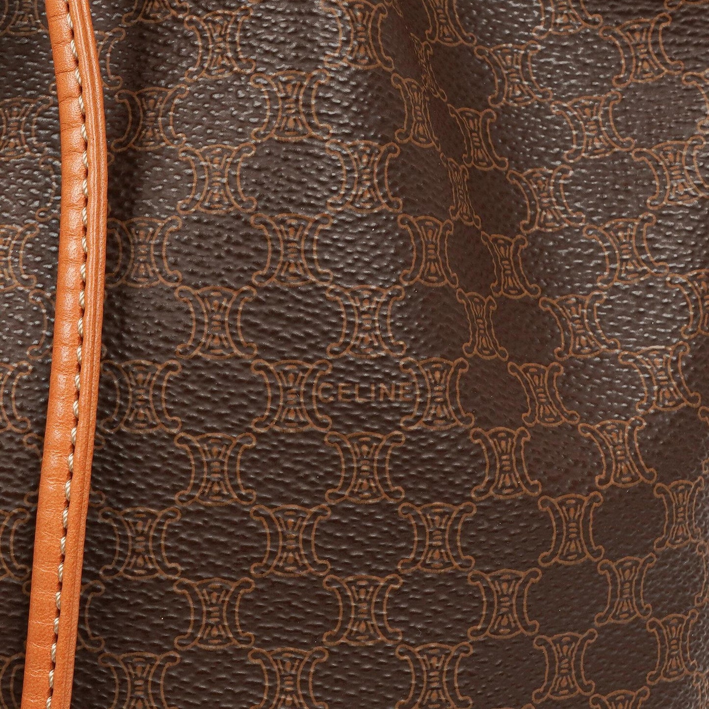 Celine Vintage Macadam Triomphe Braune Zugband Bucket Bag Sehr gut