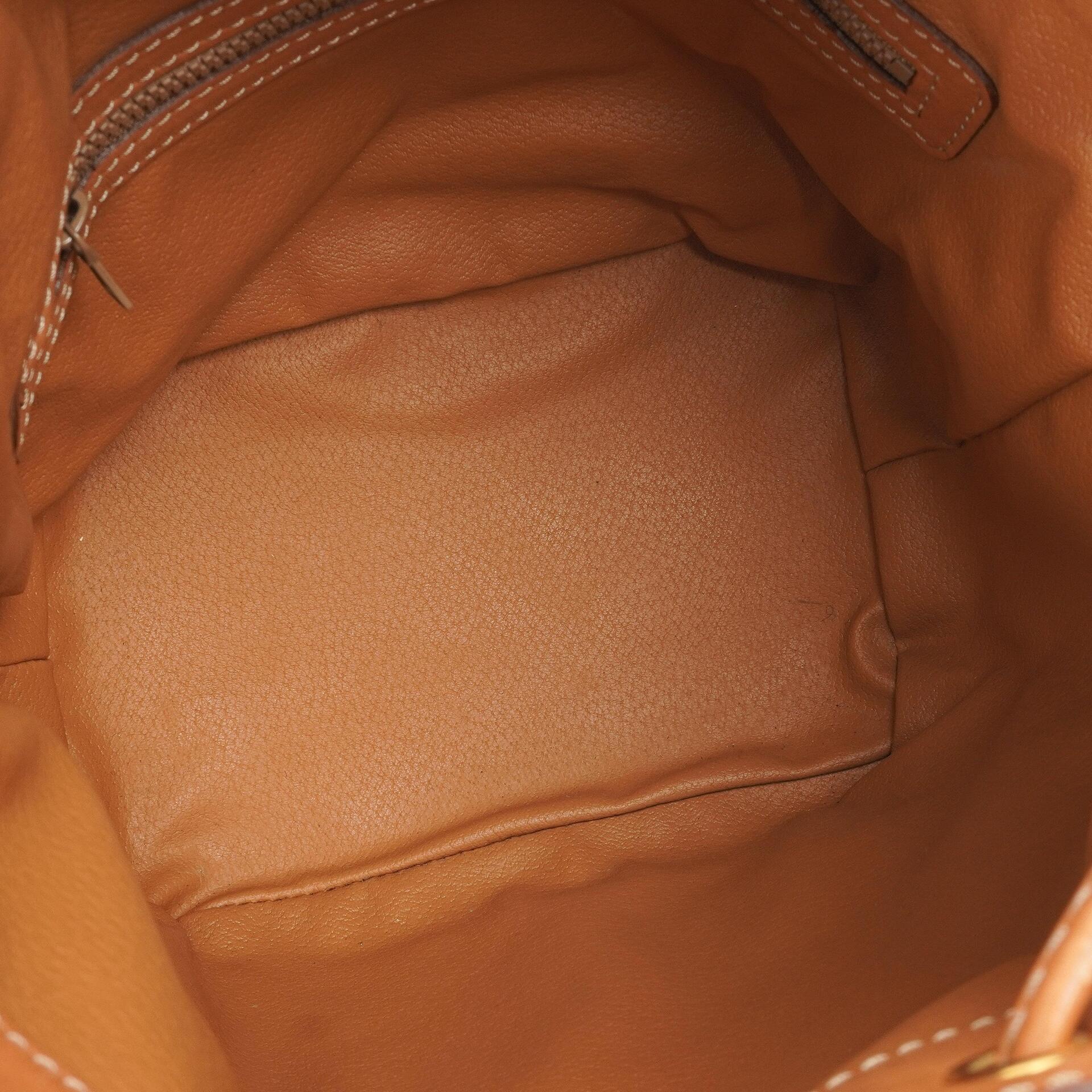 Celine Vintage Macadam Triomphe Braun Zugband Bucket Bag