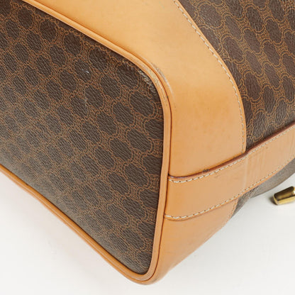 Celine Vintage Macadam Triomphe Beuteltasche in Braun mit Kordelzug