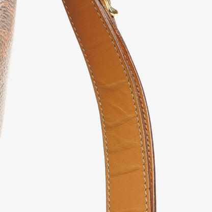 Celine Vintage Macadam Triomphe Beuteltasche in Braun mit Kordelzug