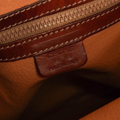 Celine Vintage Macadam Triomphe Bucket Bag mit Zugband in Braun