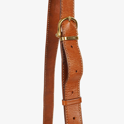 Celine Vintage Macadam Triomphe Bucket Bag mit Zugband in Braun