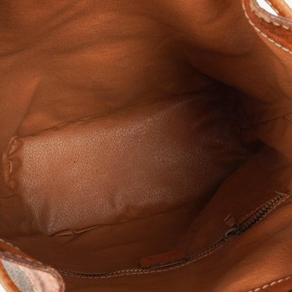 Celine Vintage Macadam Triomphe Bucket Bag mit Zugband in Braun